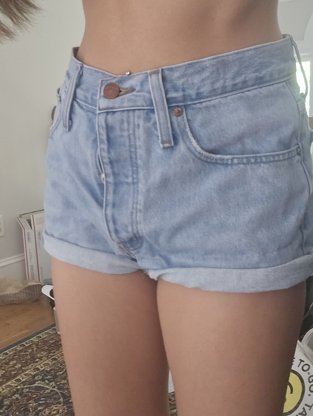 Madewell Relaxed Denim Shorts Light Wash Denim Cut Offs Size 28